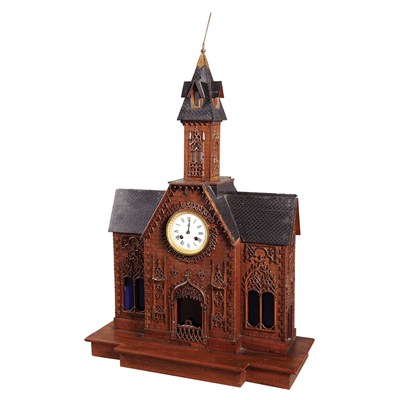 Lot 438 - Black Forest Part Ebonized Walnut Clock 19th...