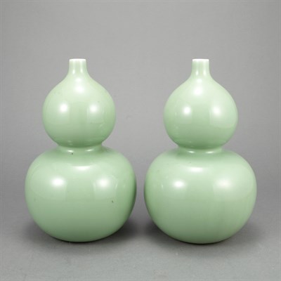 Lot 384 - Pair of Chinese Celadon Glazed Porcelain...