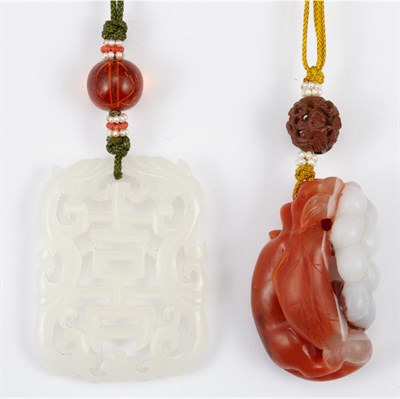 Lot 701 - Two Chinese Pendants 19th/20th Century...