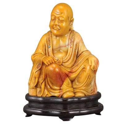 Lot 584 - Chinese Soapstone Luohan 19th Century In a...