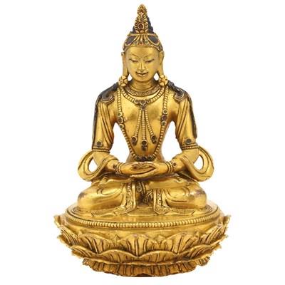 Lot 561 - Chinese Gilt-Bronze Seated Bodhisattva 19th...