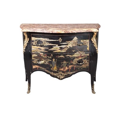 Lot 452 - Louis XV Style Gilt-Metal Mounted Chinoiserie...
