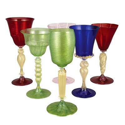 Lot 285 - Set of Twelve Venetian Glass Goblets