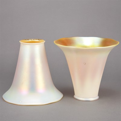 Lot 517 - Set of Four Quezal Art Glass Shades Circa 1915...