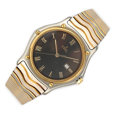 Lot 728 - Gentleman's Stainless Steel and Gold Wristwatch, Ebel