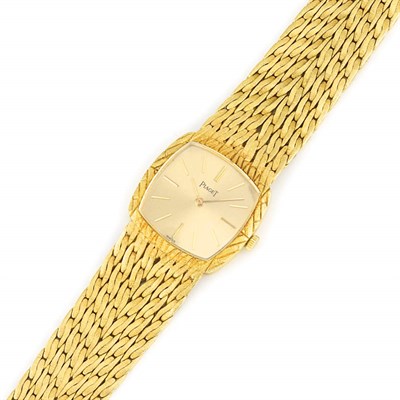 Lot 644 - Braided Gold Mesh Wristwatch, Piaget