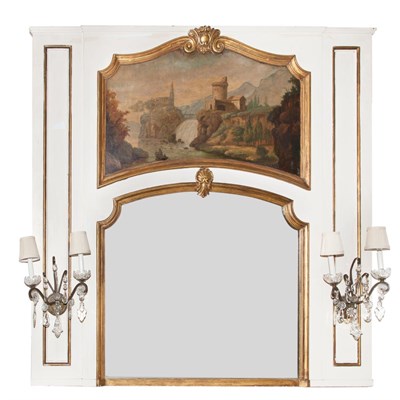 Lot 201 - Louis XVI Style Painted Wood Trumeau Height 59...
