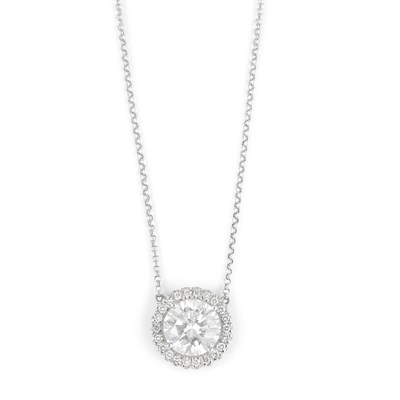 Lot 513 - White Gold and Diamond Pendant with Chain