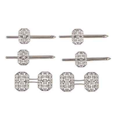 Lot 346 - White Gold and Diamond Dress Set