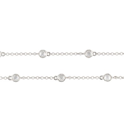 Lot 309 - Long White Gold and Diamond Chain Necklace