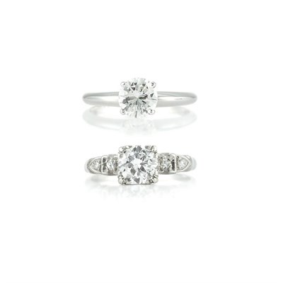 Lot 708 - Two Diamond Rings
