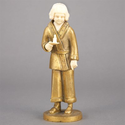 Lot 658 - French Art Deco Gilt-Bronze and Carved Ivory...
