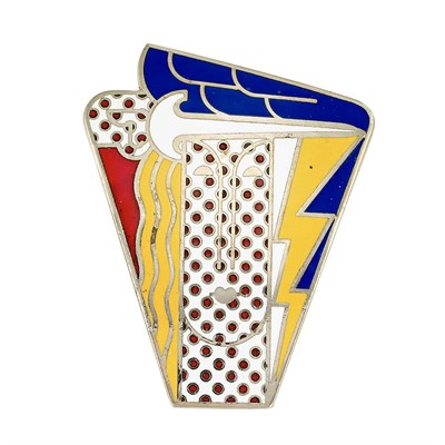 Lot 121 - Metal and Enamel Modern Head Brooch, Roy Lichtenstein