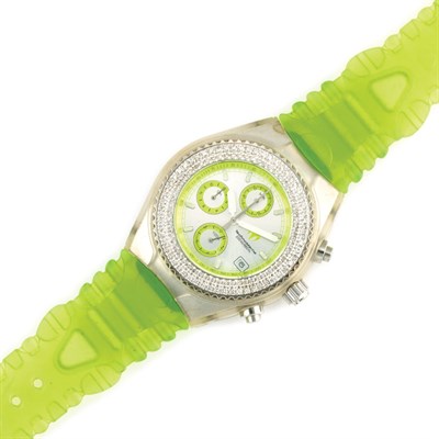 Lot 320 - Stainless Steel and Diamond Chronograph Wristwatch, Technomarine