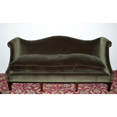 Lot 125 - George III Style Upholstered Mahogany Settee...