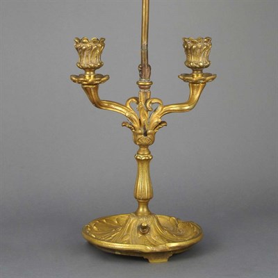 Lot 220 - Louis XV Style Gilt-Metal Two-Light Bouillotte...
