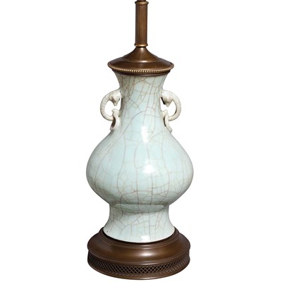 Lot 391 - Chinese Celadon Glazed Porcelain Vase Mounted...