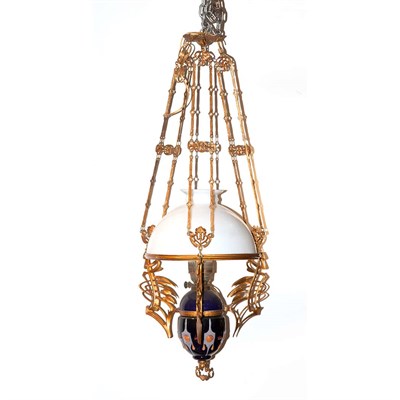 Lot 316 - Arts and Crafts Style Ceramic Hall Light...