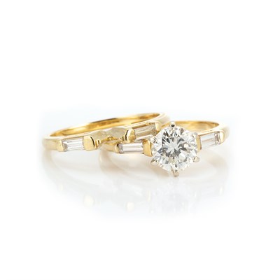 Lot 476 - Diamond Ring and Diamond Guard Ring