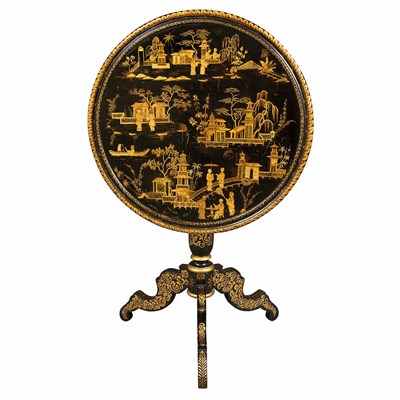 Lot 167 - Regency Style Chinoiserie Decorated Tilt-Top...