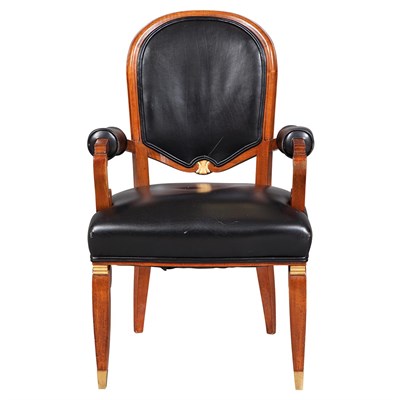 Lot 326 - Art Deco Style Upholstered Fruitwood Fauteuil
