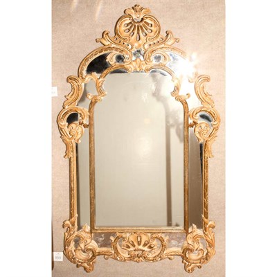 Lot 360 - Italian Rococo Gilt and Painted Wood Mirror...