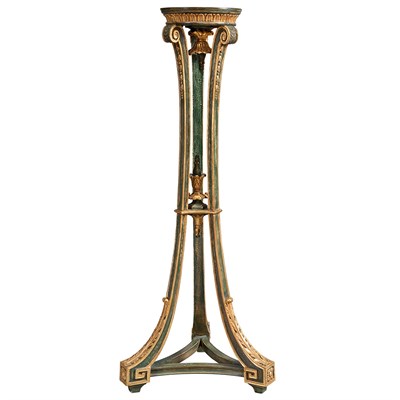 Lot 366 - Neoclassical Style Gilt and Green Painted...