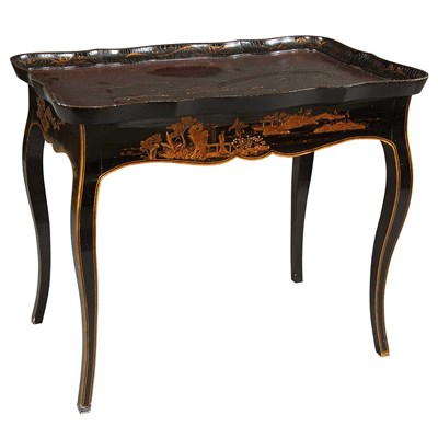 Lot 181 - Continental Rococo Style Lacquered Tea Table...