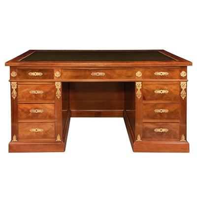 Lot 287 - Empire Style Gilt-Metal Mounted Satinwood Desk...