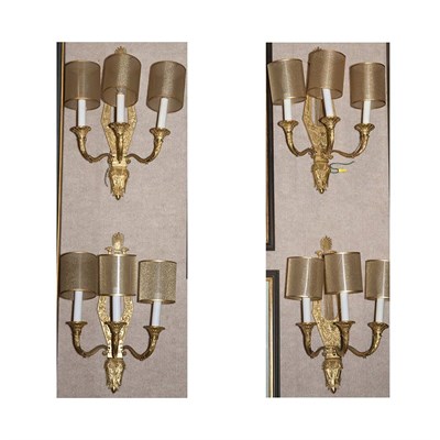 Lot 537 - Set of Four Neoclassical Style Gilt-Metal...