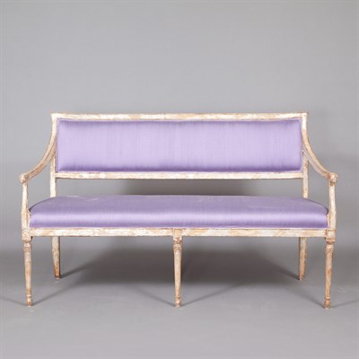 Lot 198 - George III Style Silvered Wood Settee Length...
