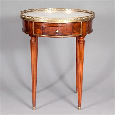 Lot 335 - Louis XVI Style Marble Top Mahogany Bouillotte...