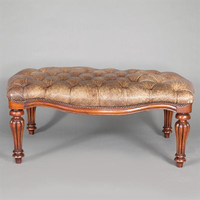 Lot 326 - William IV Style Mahogany Tufted Leather...