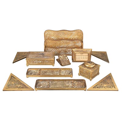 Lot 538 - Tiffany Studios Gilt-Bronze and Favrile Glass...