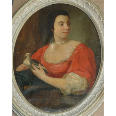 Lot 55 - French School 18th Century Lady at a Window...