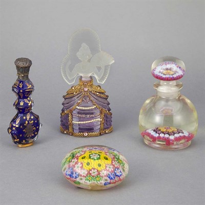 Lot 165 - Group of Five Glass Paperweights and Five...