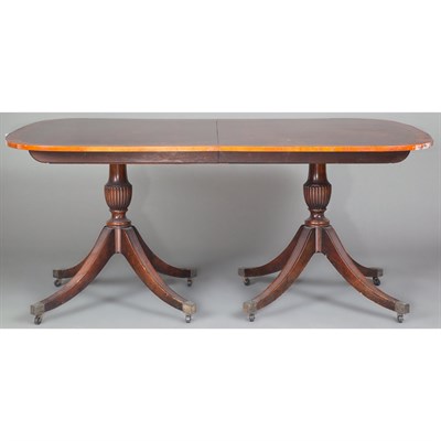 Lot 204 - George III Style Banded Mahogany Double...