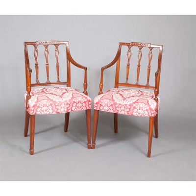 Lot 526 - Pair of George III Style Mahogany Armchairs