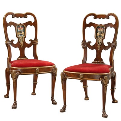 Lot 237 - Pair of George II Style Painted and Parcel...