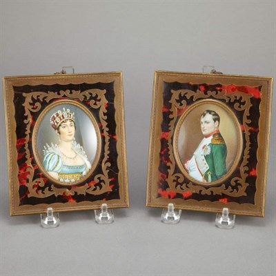 Lot 784 - Pair of Napoleon III Framed Portrait...