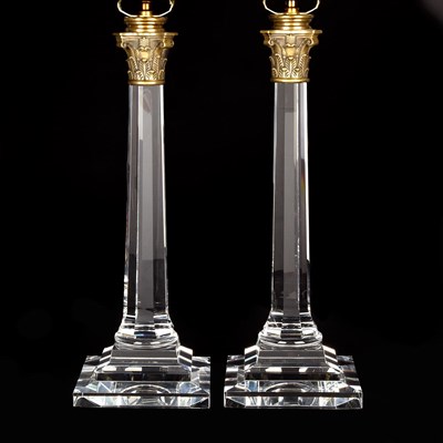 Lot 325 - Pair of George III Style Colorless Cut Glass...
