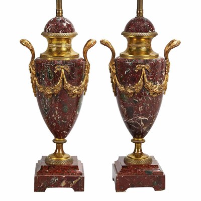Lot 739 - Pair of Neoclassical Style Gilt-Bronze Mounted...