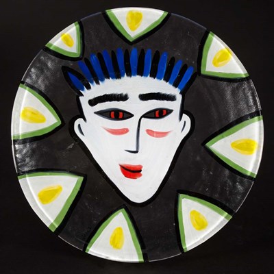 Lot 117 - Ulrica Vallien Painted Glass Center Bowl...