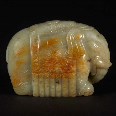 Lot 126 - Chinese Gray Jade Elephant Late 19th century...