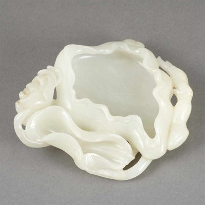 Lot 111 - Chinese White Jade Brushwasher Carved in the...