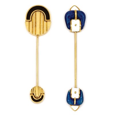 Lot 488 - Two Gold and Enamel Jabots, David Webb