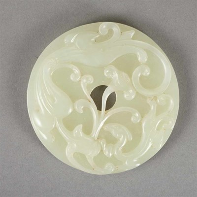 Lot 120 - Chinese Celadon Jade Bi Late 19th century...