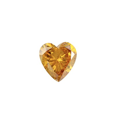 Lot 628 - Fancy Deep Yellow-Orange Heart-Shaped Diamond