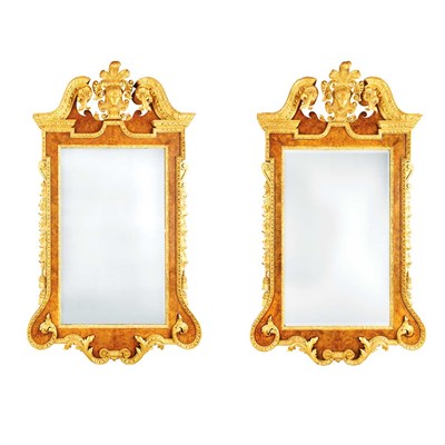 Lot 251 - Pair of George II Style Parcel Gilt Walnut...