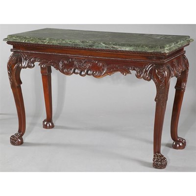 Lot 184 - Pair of George II Style Marble Top Mahogany...